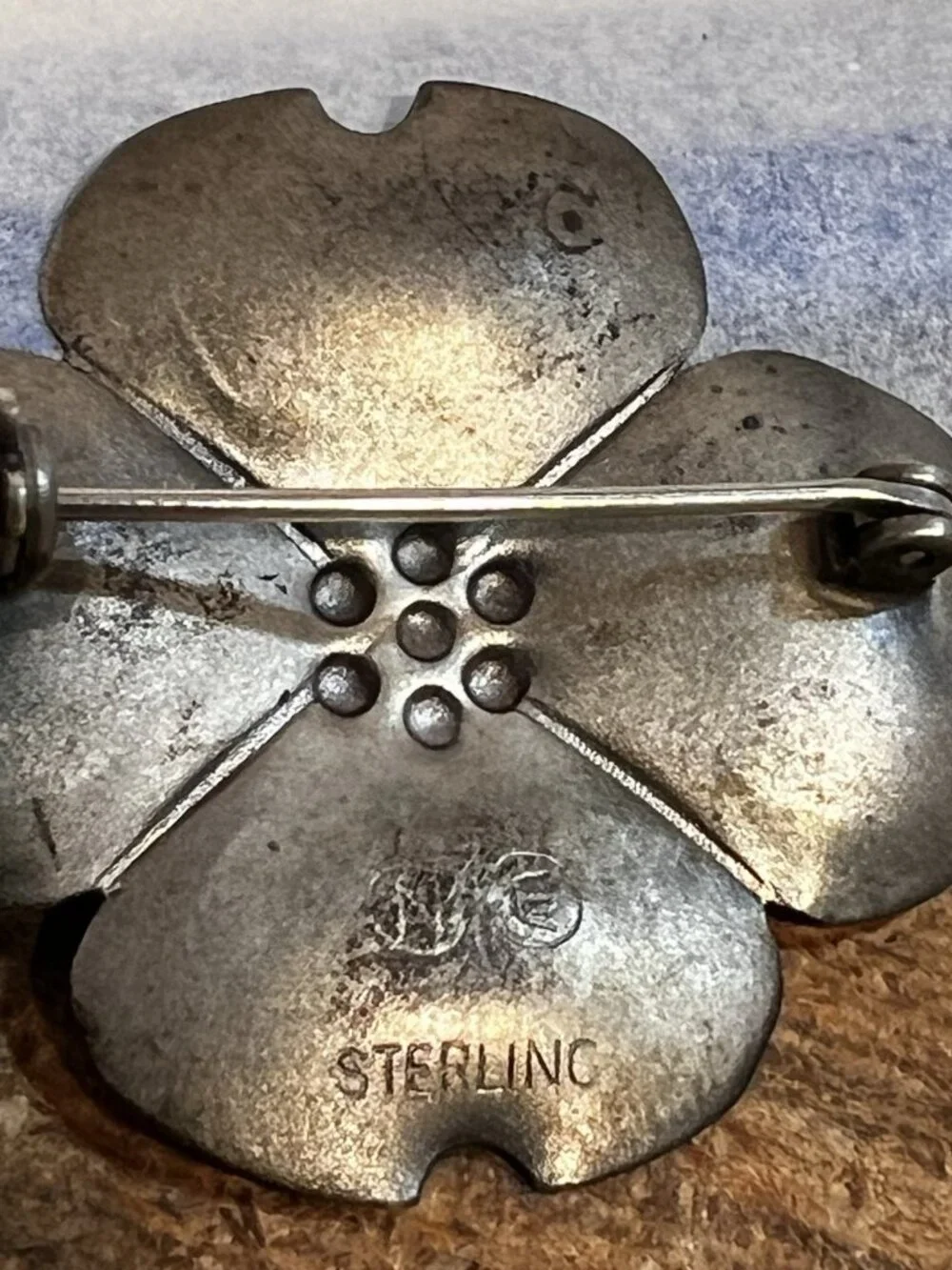 Vintage Stuart Nye Sterling Silver 925 Petite Dogwood Flower BROOCH 2.8 Grams